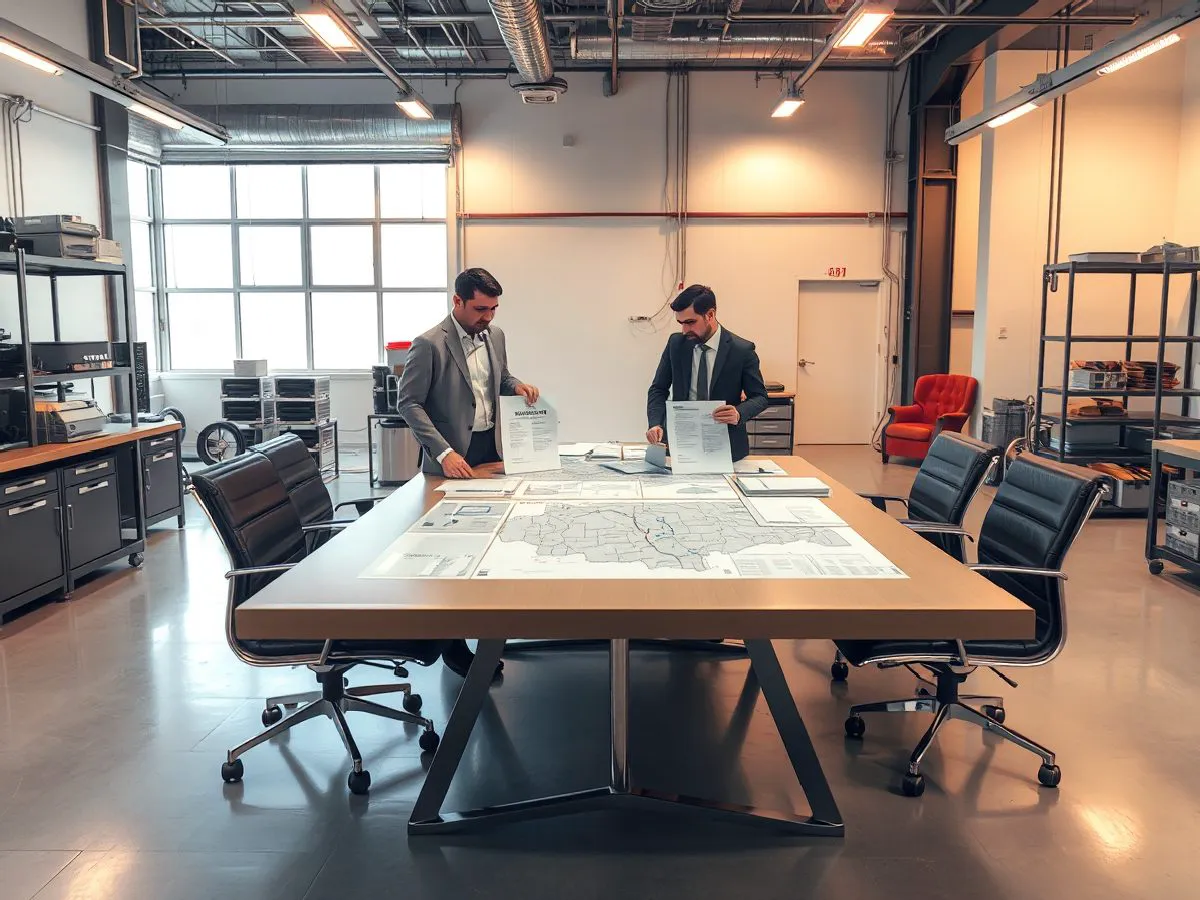 区域代理商洽谈场景，展示合作地图与文件